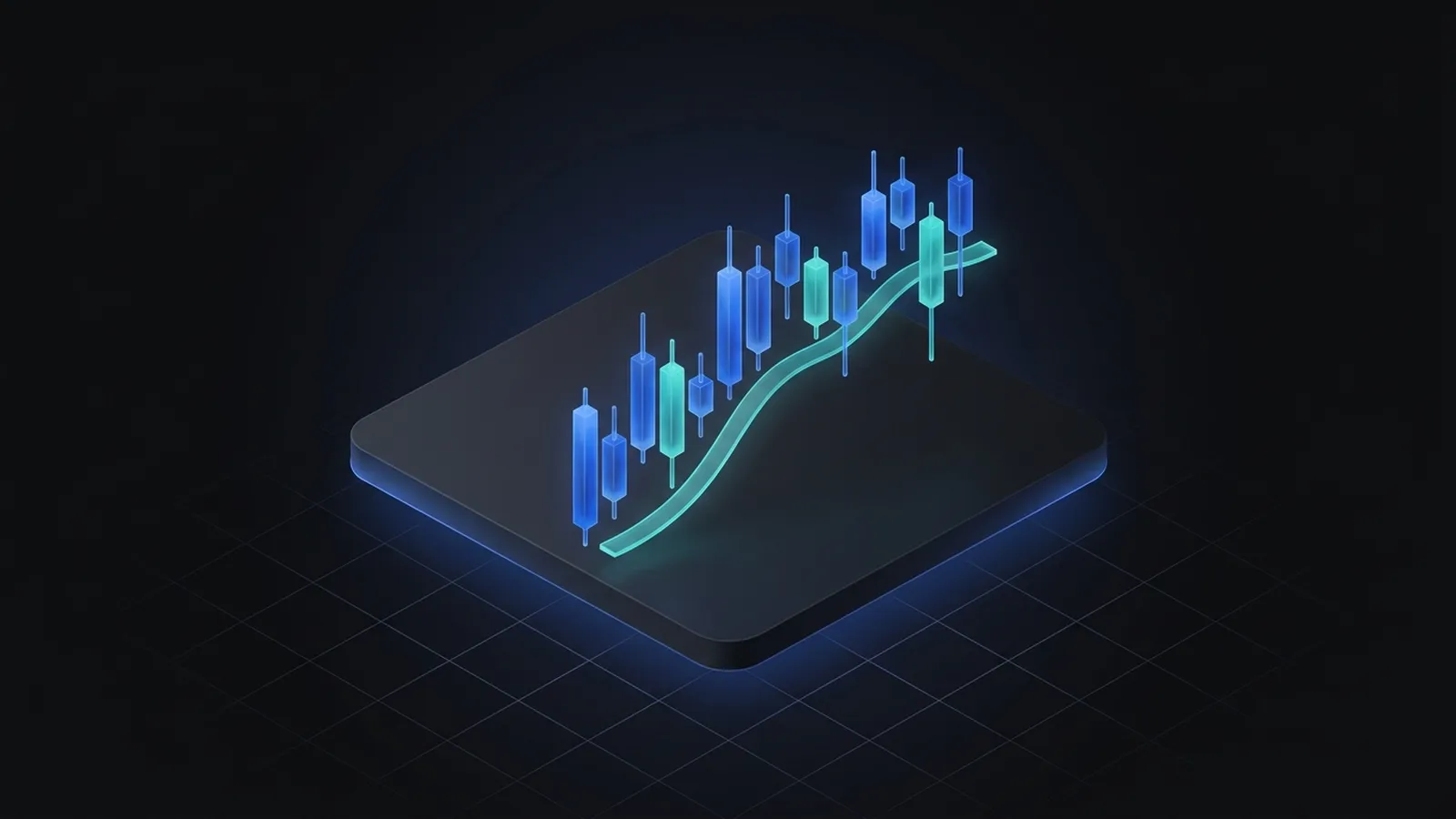 Illustration of candlesticks with a moving-average line